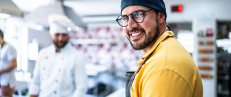 Portrait of a mid adult man at the kitchen