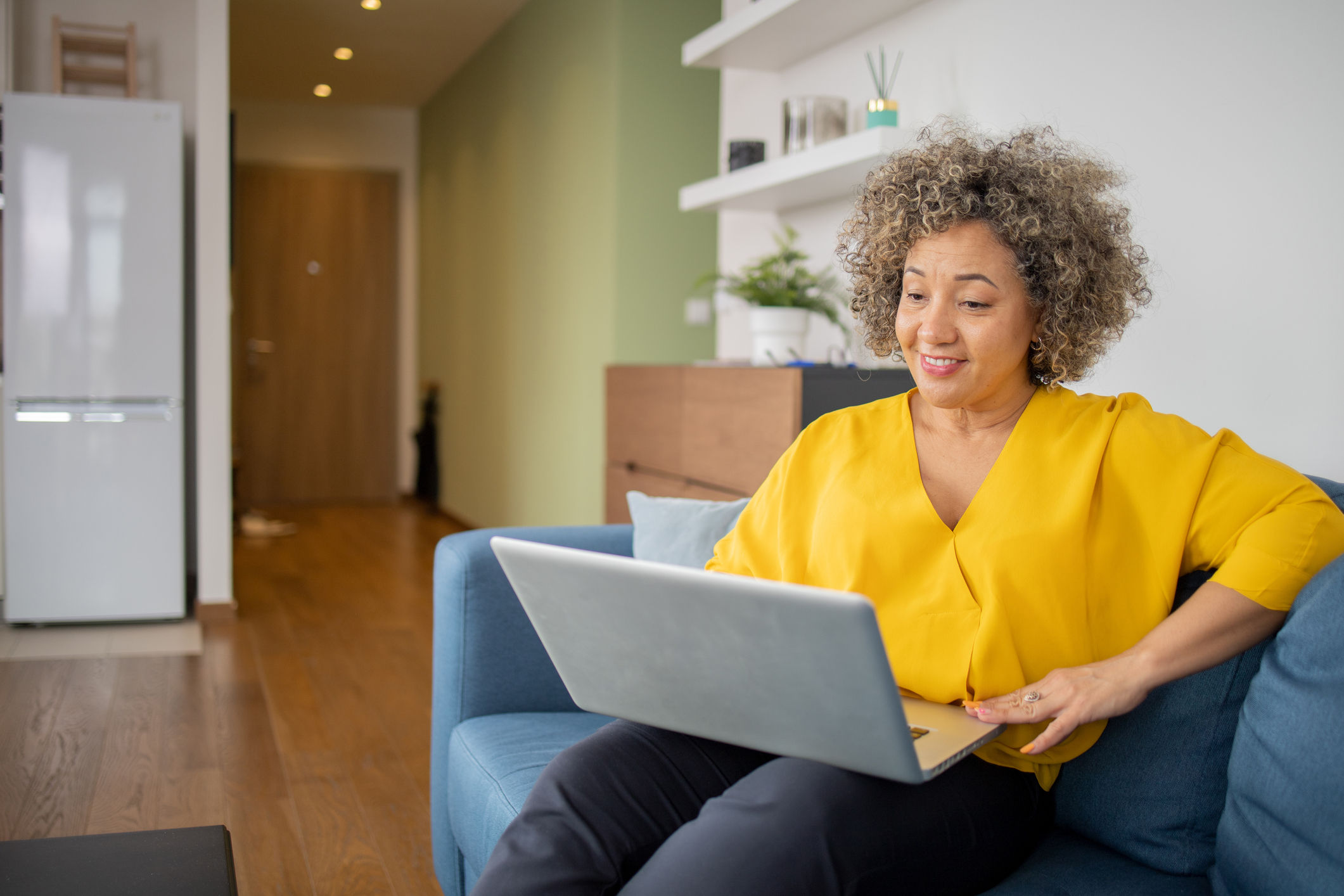 Mature businesswoman working from home